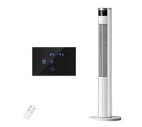 Tower Fan With Remote, Portable Floor Fans Quiet Blow Cooling Air For Bedroom Office, 90° Oscillating Standing Bladeless Tower Fan, 3 Modes, 3 Speeds, 7H Timer, White