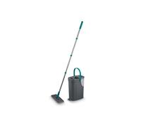 Tower Flat Mop and Bucket Set with 2 Washable Microfibre Mop Heads, Dual-Chambers, Clean & Dirty Water Separation, Removable Water Tank, 3 Part Handle, Anthracite & Teal, T769015TL