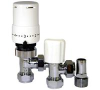 Tower Flue Components TRVPACK Thermostatic Angled Radiator Valve with Lockshield
