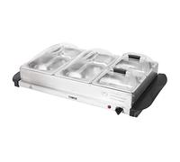 Tower Four Buffet Server and Plate Warmer with 2 x 2.4 and 2 x 1.2 Litre Trays Capacity, 300 W, Stainless Steel