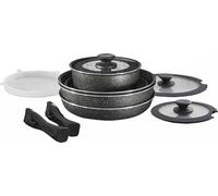 Tower T900160 Freedom Detachable Handles Cookware Set with Precision Black Diamond Coating Freedom Detachable Handles, Stackable Design, 13pc, Black
