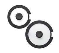 Tower Freedom Glass Lids with Silicone Edges, 24cm/28cm, 2 Piece, Black T800206