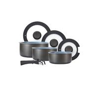 Tower Freedom T800201 7 Piece Cookware Set with Ceramic Coating, Stackable Design and Detachable Handle, Graphite, Aluminium, Black
