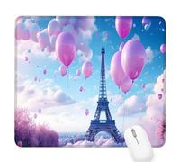 Tower Gaming Mouse Pad, Balloon Mouse Pad 400x300x3mm Mousepad Small Size Stitched Edge, Waterproof Non-Slip Rubber Base Mousemat Improves Accuracy and Speed, Desk Mat Laptop for Office and Home D-411