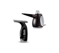 Tower Handheld Steam Cleaner And Cordless Window Vacuum In Black Black