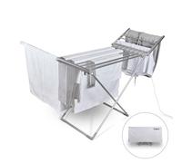 Tower Heated Winged Clothes Airer with Thermal Cover, Low-Energy Dryer, 12.6m Drying Space, Foldable, Compact Design, 15kg Capacity, 230W, Silver