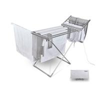 Tower Heated Winged Clothes Airer with Thermal Cover, Low-Energy Dryer, 12.6m Drying Space, Foldable, Compact Design, 15kg Capacity, 230W, Silver