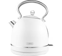 Tower T10076WHT Heritage Dome Kettle with Rapid Boil, 1.7L, 3000W, Optic White with Chrome Accents