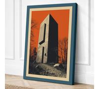 Tower in Desolate Land Rustic Canvas Wall Art Print 30x20 Inch