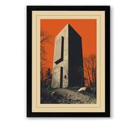 Tower in Desolate Land Rustic Framed Wall Art Print A1 (84.1×59.4cm) Black, Wall Decor for Living Room, Bedroom, Office & Home, Ready to Hang, Art Gift