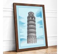 Tower in the Sky Minimalist Framed Wall Art Print A2 (59.4×42cm) Walnut, Wall Decor for Living Room, Bedroom, Office & Home, Ready to Hang, Art Gift