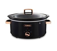 Tower Infinity Slow Cooker with 3 Heat Settings & Keep Warm Function, 6.5L, 300W, Black and Rose Gold, T16019RG