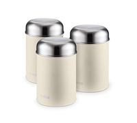 Tower Infinity Stone Set of 3 Storage Canisters for Coffee/Sugar/Tea, Stainless Steel, Pebble