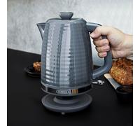 Tower T10077GRY Saturn Kettle with Quick Boil, 1.7L, 3000W, Grey and Chrome Accents