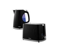 Tower Kettle & 2 Slice Toaster In Black Black