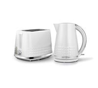Tower Solitaire 1.5L Kettle + 2 Slice Toaster White
