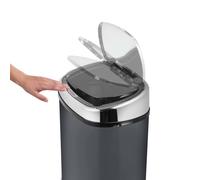 Tower Kitchen Bin with Sensor Lid 58 Litres, Charcoal