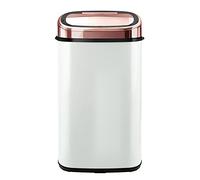 Tower Kitchen Bin with Sensor Lid, Automatic Soft-Close, Manual Override, 58 Litre, White and Rose Gold, T80904RW