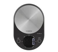 Tower Kitchen Digital Scales in a Compact Design with Zero Weight Function and LCD Screen, Black, T876000BK