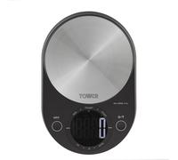 Tower Kitchen Digital Scales in a Compact Design with Zero Weight Function and LCD Screen, Black, T876000BK