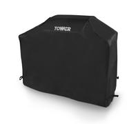 Tower Large BBQ Cover - Heavy-Duty Waterproof & Windproof Outdoor Gas Grill Cover, UV Resistant, Black (H124 x W140 x D47cm)