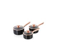 Tower Linear Saucepan Set, 3 Piece, Induction Safe, Black/rose Gold T800001Rb Rose Gold One Size
