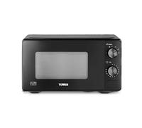 Tower Manual 20 Litre 800W Microwave with Dial Controls, 5 Power Levels, Defrost Function, 30 Minute Timer, Black, T24044BLK
