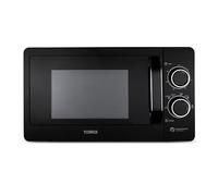 Tower T24042BLK Manual Microwave with Sleek Mirror Door, 800W, 20L, Black & Chrome