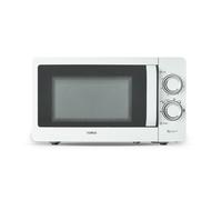 Tower T24042WHT Manual Microwave with Sleek Mirror Door, 800W, 20L, White & Chrome