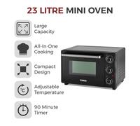 Tower Mini Oven with Adjustable Temperature Control, 23 Litre, T14043 Black