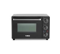 Tower Mini Oven with Adjustable Temperature Control, 90 Minute Timer, Baking Tray and Wire Rack, 23 Litre, Black with Silver Accents, T14043