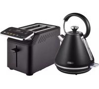 TOWER Mirage 2-Slice Toaster and Traditional Kettle Bundle - Black, Black