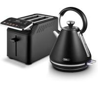 Tower Mirage Digital 1.7L Pyramid Kettle And 2-Slice Toaster Set In Black