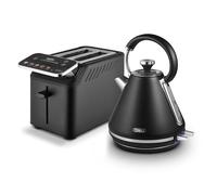 Tower Mirage Kitchen Set, 1.7L Rapid Boil Kettle, 2 Slice Toaster with Digital Control Panel, 925W, Black with Chrome Trim