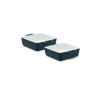 Barbary & Oak Nattura Set of Two 20.5cm Square Baking Dishes, Made from Strong Stoneware, Smooth Glaze Interior, Easy Grip Handles, Dishwasher Safe, Agave