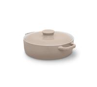 Barbary & Oak Nattura 23.5cm Shallow Casserole, Made from Strong Stoneware, Smooth Glaze Interior, Easy Grip Handles, Dishwasher Safe, Cashmere
