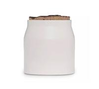 Tower Natural Life Small Ceramic Storage Jar with Weathered Cork Lid crafted from Sustainable and Natural Materials, White