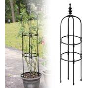 Tower Obelisk Garden Trellis, 60cm To 180cm Tall Metal Support For Indoor/Outdoor Climbing Vines And Flowers, Black/White (Color : Black, Size : 20x90cm/7.9x35in)