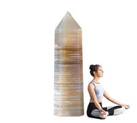 Tower of Decorative Stone | Single Point Positive Energy Aesthetic Agate Decoration - Natural Polished Hexagonal Prismatic Stone for Dining Table