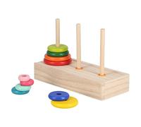 Tower Of Hanoi, Glossy Educational Puzzle Wooden Logic Toy Colorful with Storage Box for Kids (Large Boxed Tower of Hanoi)