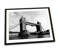 Tower of London Bridge City FRAMED ART PRINT Picture Poster Artwork - Black Frame - Size A1