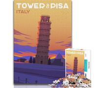 Tower of Pisa Jigsaw Puzzles for Adults Teenagers Jigsaws Puzzle,Help The Brain Exercise Addictive Toys to Cultivate Patience Great Gift 38x26cm