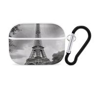 Tower Paris AirPod Pro Case, Anti Scratch Hard PC Cover with Keychain, AirPod Pro 2nd/1st Case Accessories for Women Men, White-Style