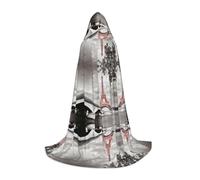 Tower Paris Hooded Cape For Teenagers Witch Vampire Cosplay Party Halloween Christmas Printed Long Cloak