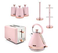 Tower Pink Set of 7 Kettle 2 Slice Toaster 3 Canisters Mug Tree & Towel Pole ompliant]