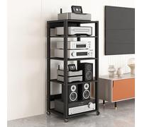 Tower Player Stand, 2.3.4.5Tier AV Ma Stand CD Player Stand, Modern Ma Sto Cabinet, With Wheels o-Video Ma Stand, Ste Conents Rack/Cabinet For Living Room/Home/Office(H90cm/35.4