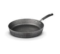 Tower Precision 32cm Stone Coated Frying Pan with Black Diamond PTFE Non-Stick Coating, Soft Grip Handle, Black