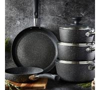 Tower Precision 5 Piece Pan Set, Non-Stick, Forged Aluminium, Black T900110 Black