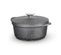 Tower Precision Casserole Dish with Aluminium Lid, Lightweight Cast Aluminium, 20cm, Black