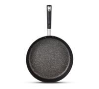 Tower Precision 30cm Stone Coated Frying Pan with Black Diamond PTFE Non-Stick Coating, Soft Grip Handle, Black